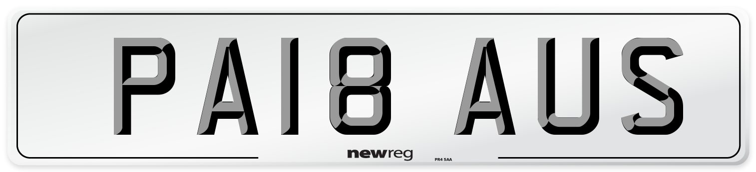 PA18 AUS Number Plate from New Reg